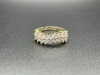 Double-layer micro-inlaid zircon open gold-plated copper adjustable copper women's ring details Picture